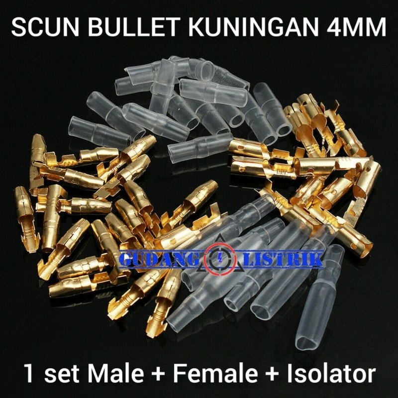 Jual Scun Bullet Socket Skun Bulat Soket Penyambung Kabel Mm