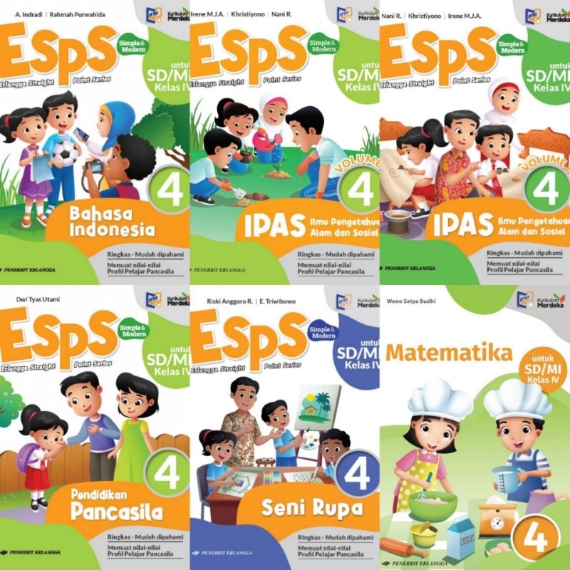 Jual BUKU PAKET KURIKULUM MERDEKA UNTUK SD MI KELAS 4 PENERBIT ERLANGGA