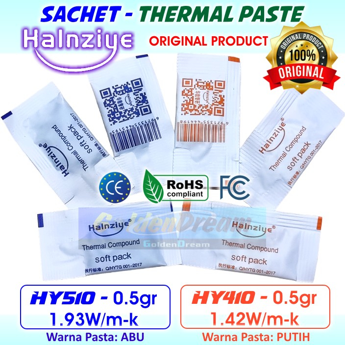 Jual Sachet Thermal Paste Halnziye Soft Pack Bungkus Silicon Compound