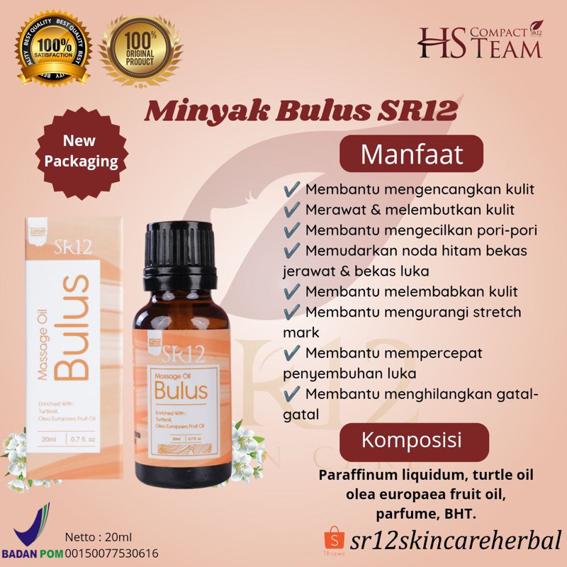 Jual SR12 Minyak Bulus Original Massage Oil Bulus Mengencangkan