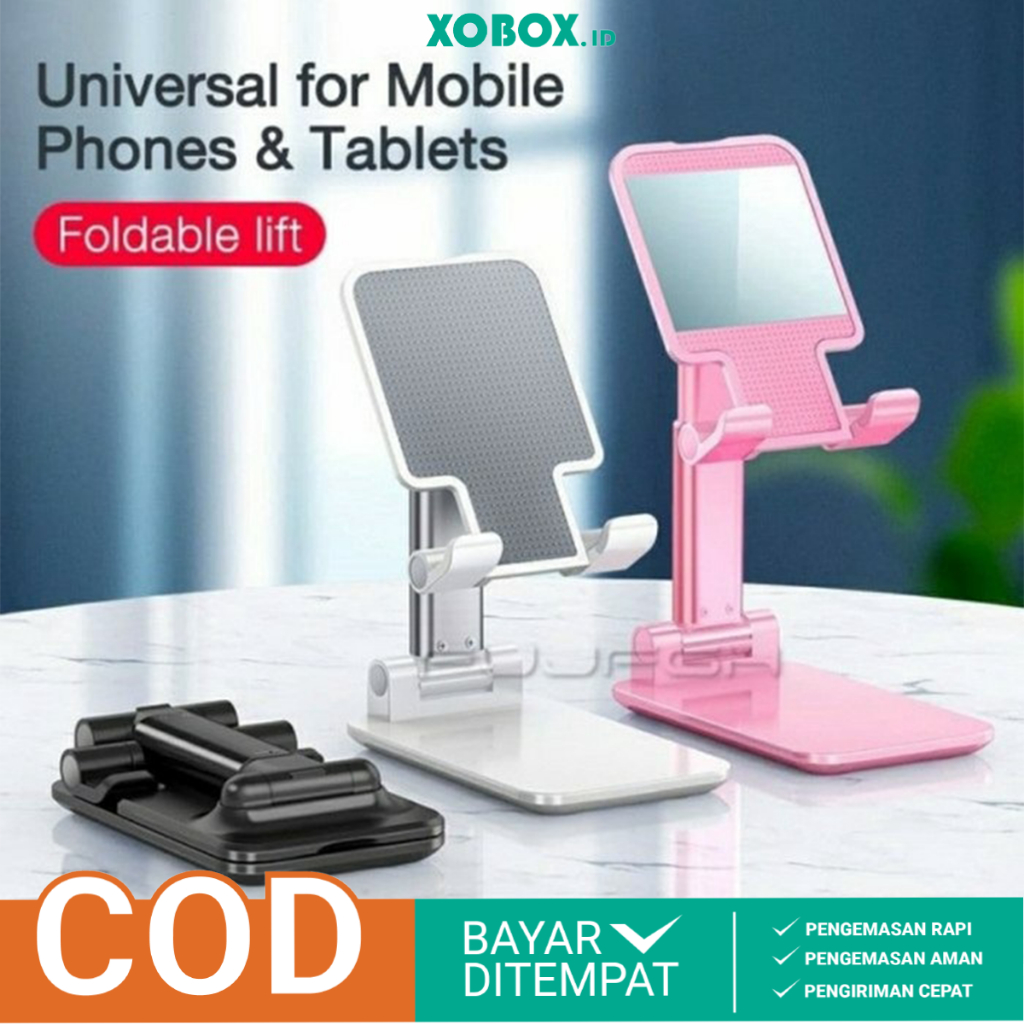 Jual DUDUKAN HP HANDPHONE TABLET FOLDING DESKTOP PHONE STAND HOLDER