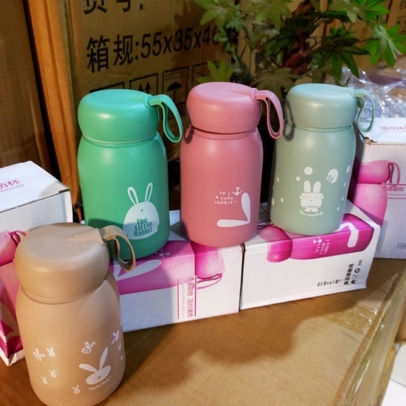 Jual Botol Minum Kaca Bening Motif Rabbit Lucu Termos Motif Kelinci