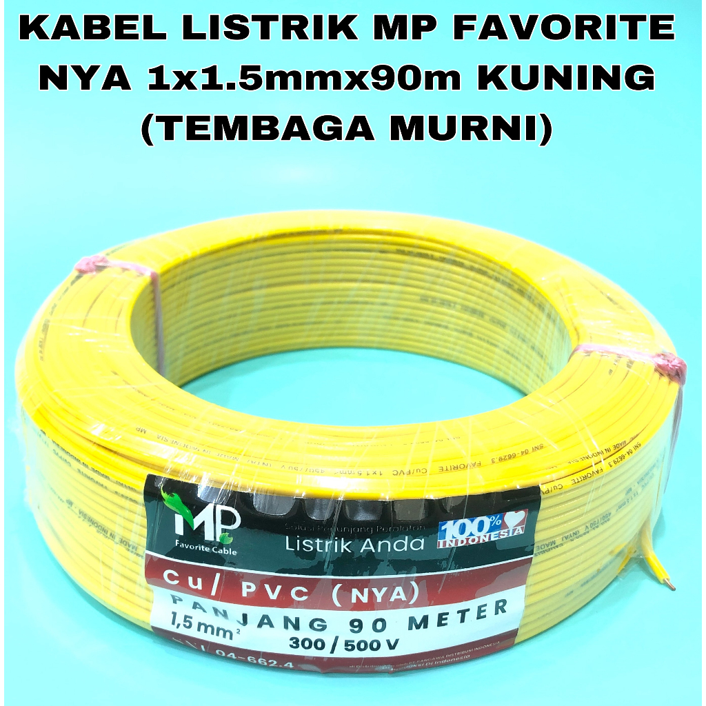 Jual Kabel Listrik MP Favorite NYA 1x1 5MM X 90M Kuning Tembaga Murni