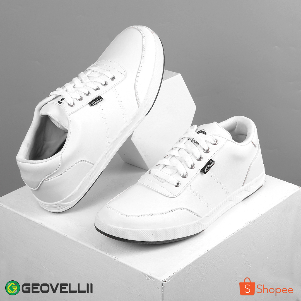 Jual Geovelli Ori Sepatu Casual Sneakers Pria Geovelli Pria Full White