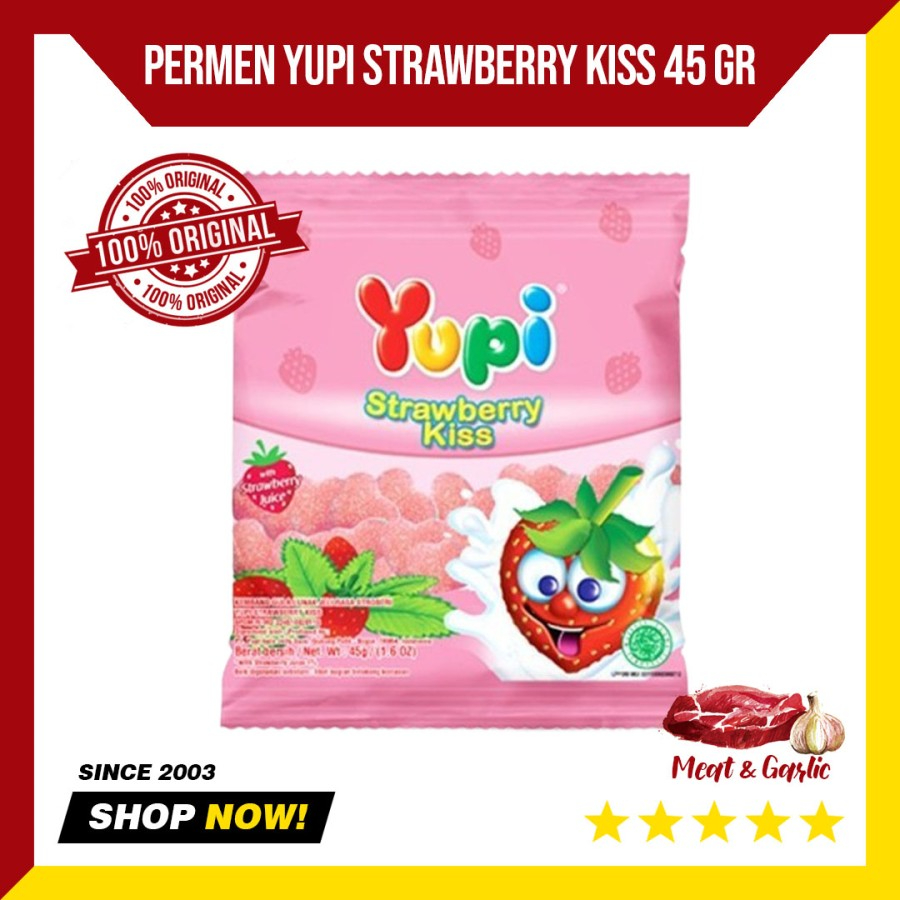 Jual Permen YUPI Strawberry Kiss 45 Gr Shopee Indonesia