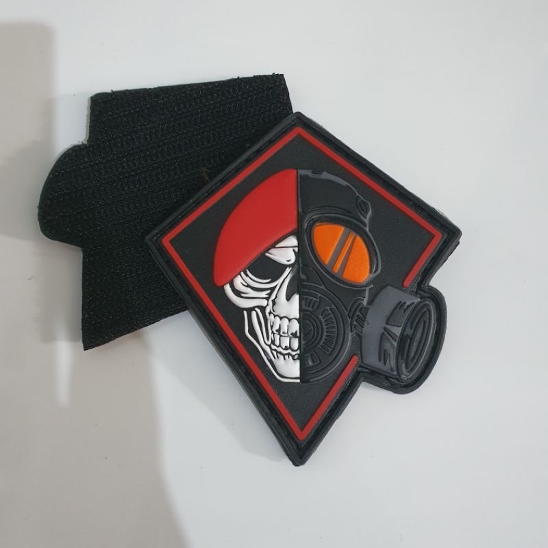 Jual Patch Rubber Logo Tengkorak Baret Merah Kopassus Tempelan Emblem