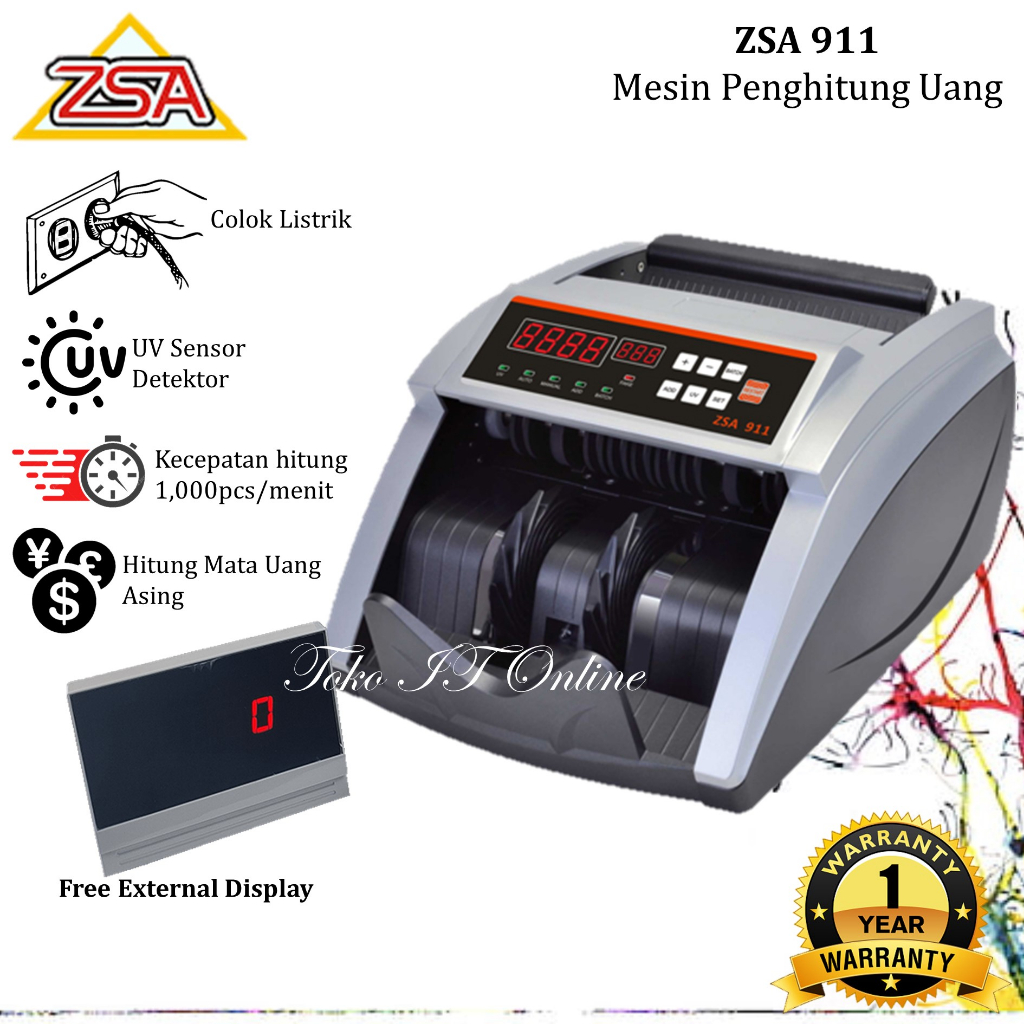 Jual Mesin Penghitung Uang ZSA 911 Bill Money Counter ZSA911 UV ZSA 911