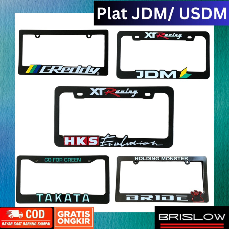 Jual Frame Plat Dudukan Jdm Usdm Mobil Universal Pcs Shopee