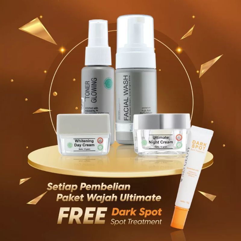 Jual Paket Wajah Ultimate Free Dark Spot Serum Gold Ms Glow Original