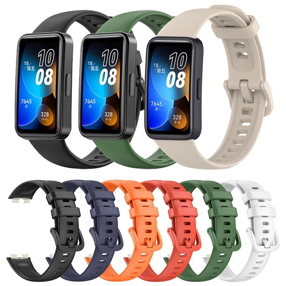 Jual Silicone Strap Huawei Band 8 Tali Pengganti Bahan Rubber Silikon