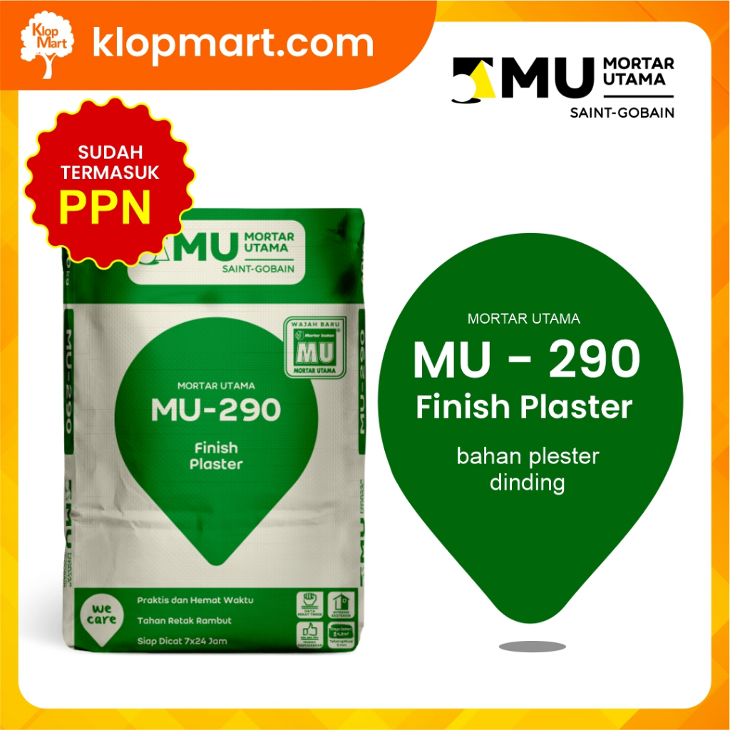 Jual Mortar Utama MU 290 Finish Plaster 40kg Shopee Indonesia