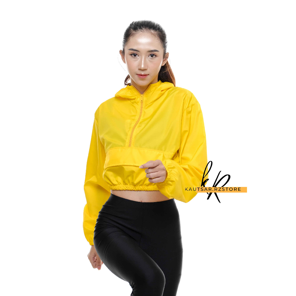 Jual Jaket Parasut Olahraga Crop Sauna Suit Jogging Lari Bersepeda