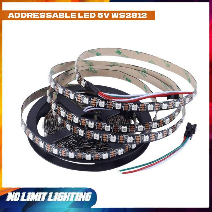 Jual RGB Smart LED Strip WS2812 Addressable 5V 60 LED Non Waterproof 5