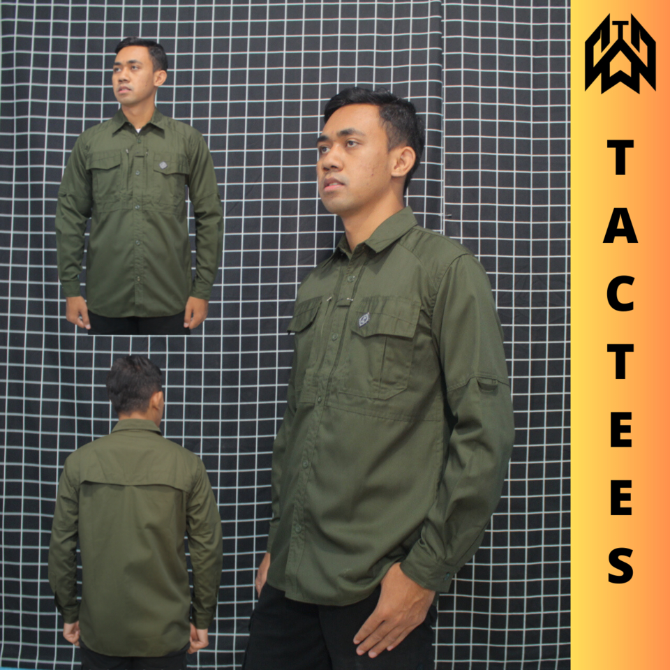 Jual Kemeja Tactical Lengan Panjang Pria Emtec Lapangan Outdoor Kerja