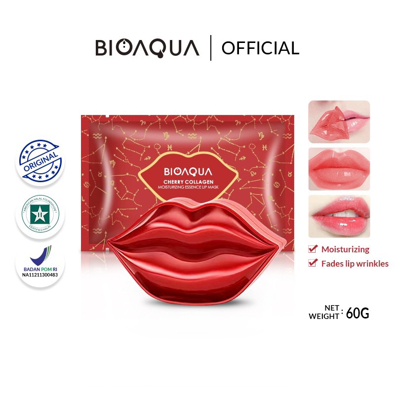 Jual Bioaqua Cherry Collagen Moisturizing Essence Lip Mask Shopee