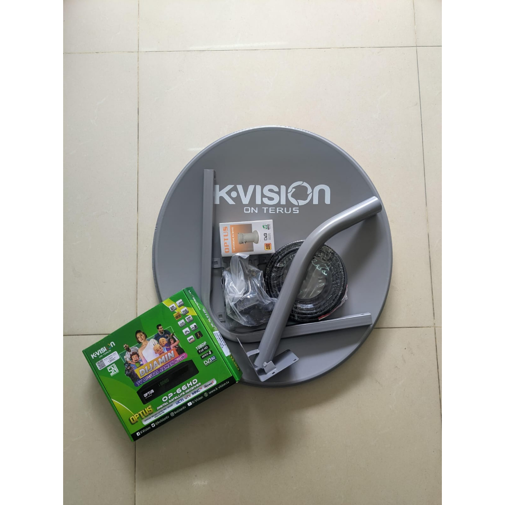 Jual SATU SET LENGKAP PAKET PARABOLA MINI KVISION OPTUS ABU ODU 45CM