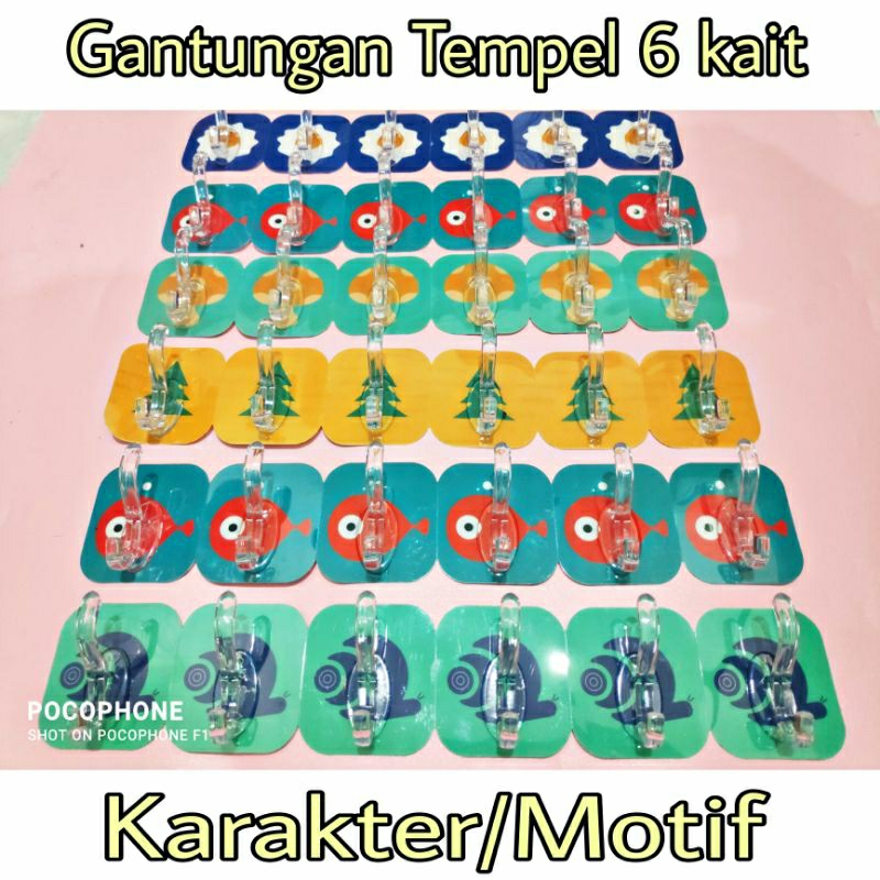 Jual Gantungan Tempel Motif Hook Kait Gantungan Karakter Lucu