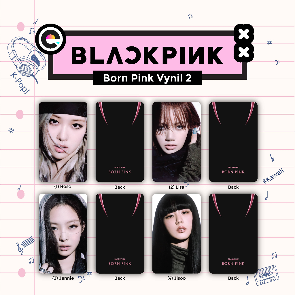 Jual Photocard Blackpink Born Pink Vynil 2 Album Foto PC 400gsm