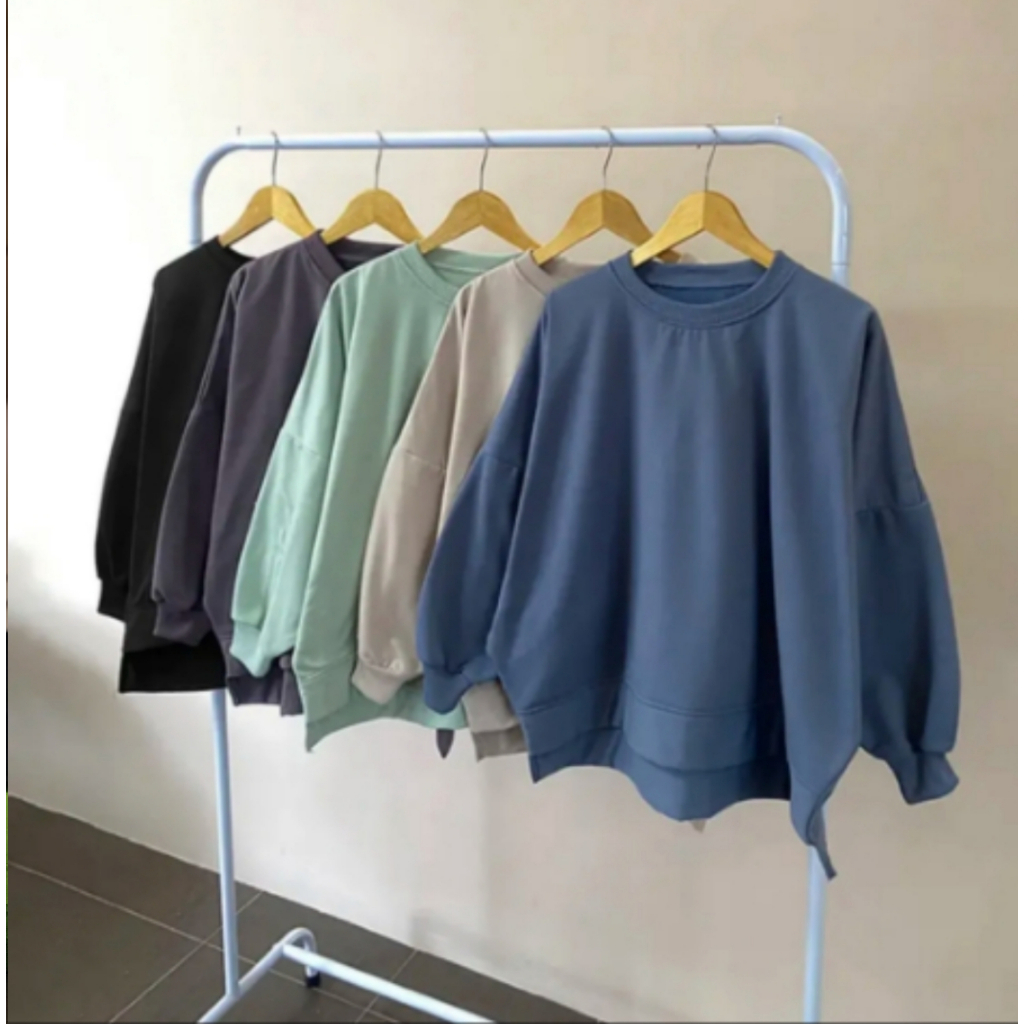 Jual LIMITED SWEATER BATWING BASIC POLOS OVERSIZE XXL XXXL SWEATER