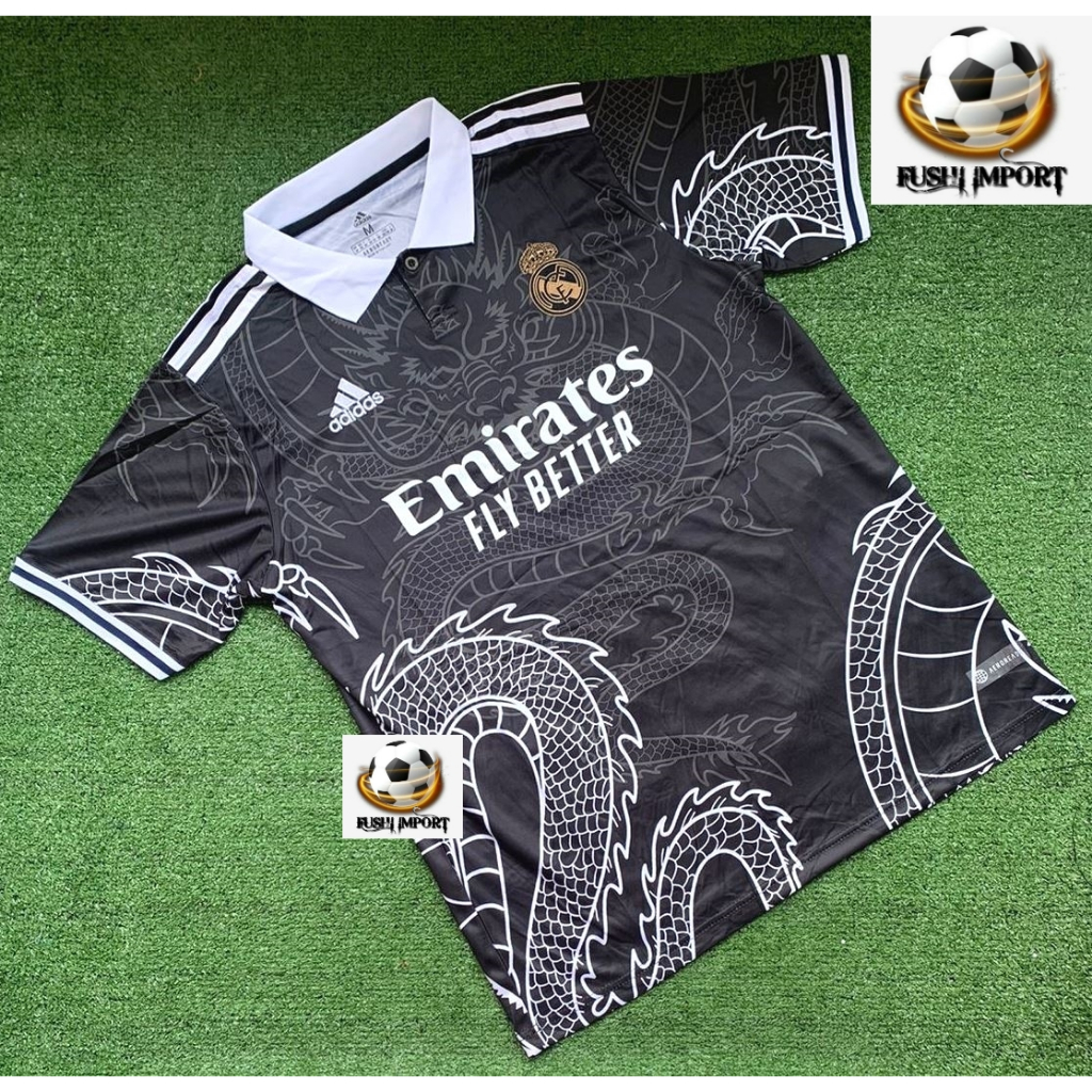 Jual Jersey Baju Bola Madrid Special Dragon Naga Black Hitam 2023 2024