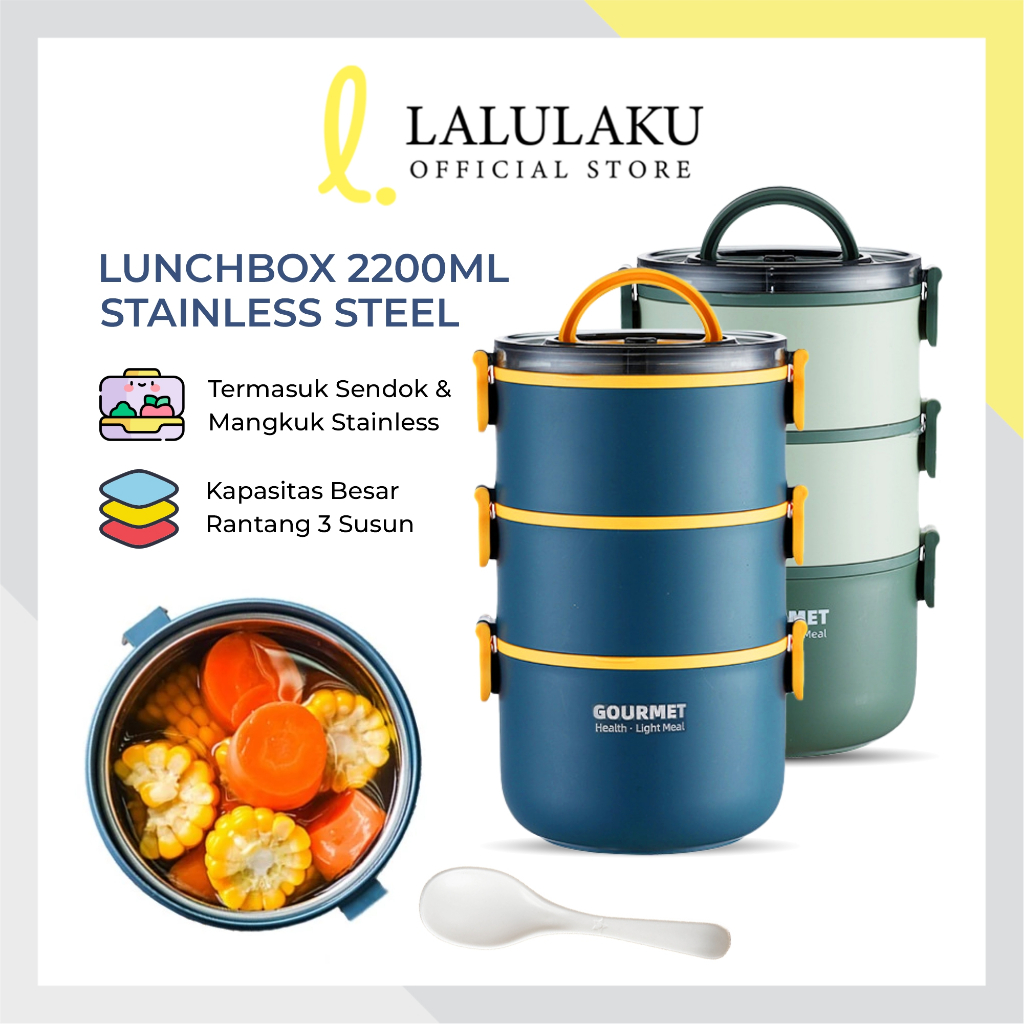 Jual La Natuna Kotak Makan Rantang Susun Stainless Steel Bekal Anti