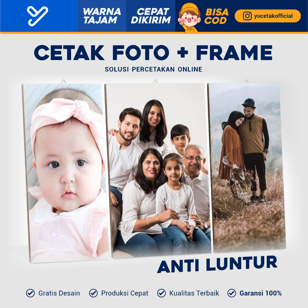 Jual YUCETAK 1 HARI JADI CETAK FOTO SUDAH PLUS BINGKAI KAYU MDF