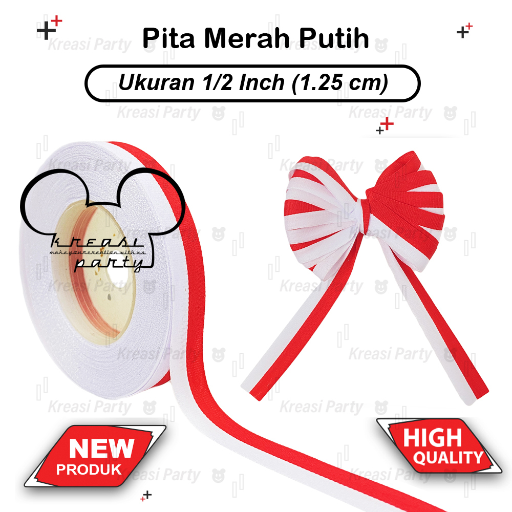 Jual Pita Satin Merah Putih Inch Pita Merah Putih Pita Kain