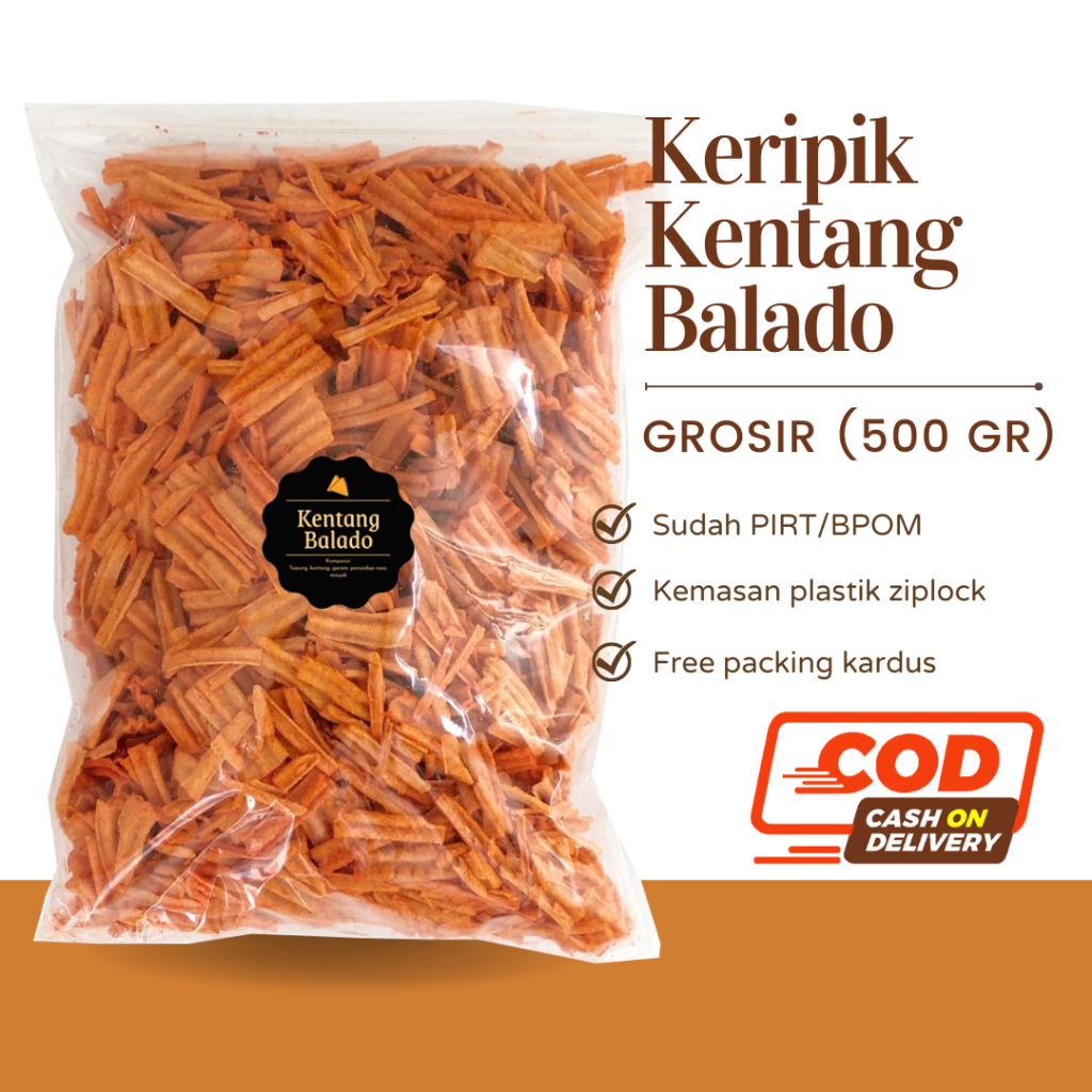 Jual Delish Snacks Keripik Kentang Balado Grosir Gr Snack