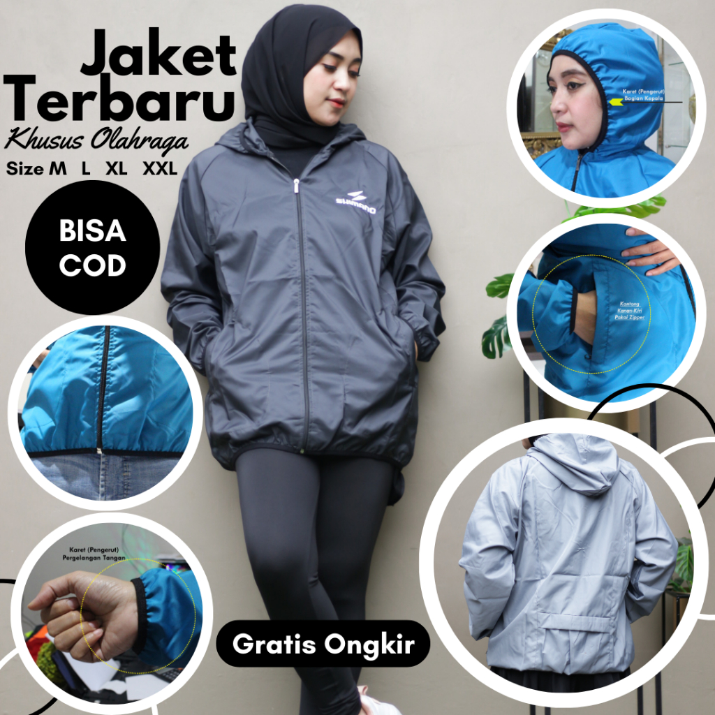 Jual JAKET RUNNING OLAHRAGA SAUNA KEKINIAN PRIA WANITA JUMBO KEREN