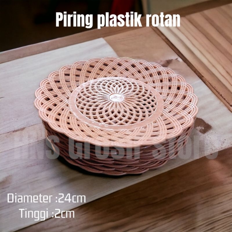 Jual Piring Makan Plastik Rotan Besar Bluesark Tebal Prasmanan Per