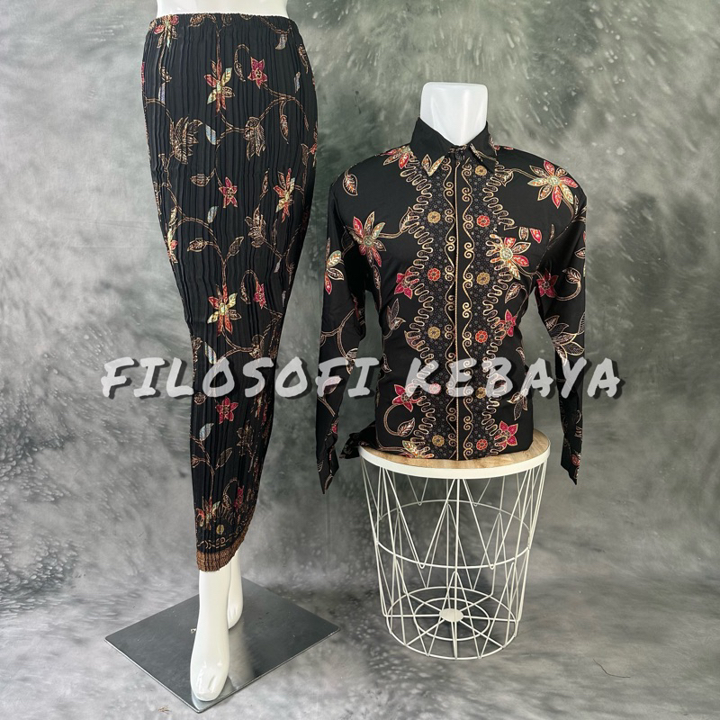 Jual ROK PLISKET BATIK COUPLE BAJU BATIK COUPLE BATIK SET SETELAN