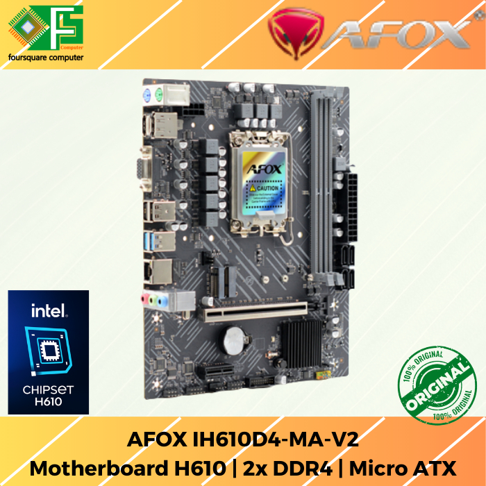 Jual Motherboard H610M Afox IH610D4 MA V2 Intel LGA 1700 Mikro ATX