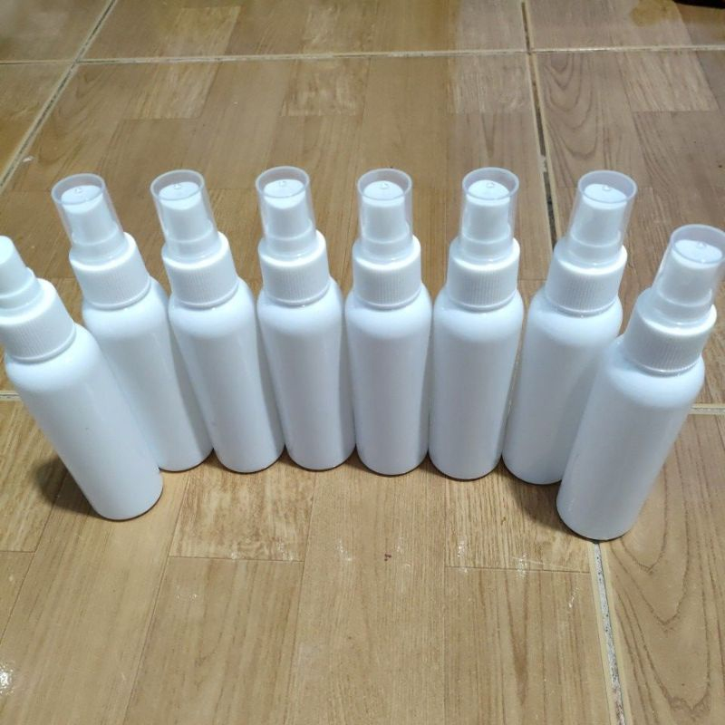 Jual Botol Plastik PET 100ml BR Putih Tutup Spray Putih TEBAL Shopee