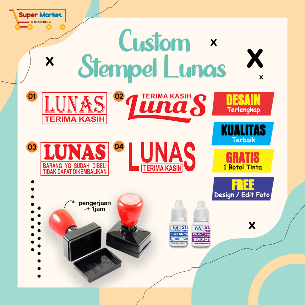 Jual Custom Stempel Lunas Stempel Flash Custom Stempel Toko