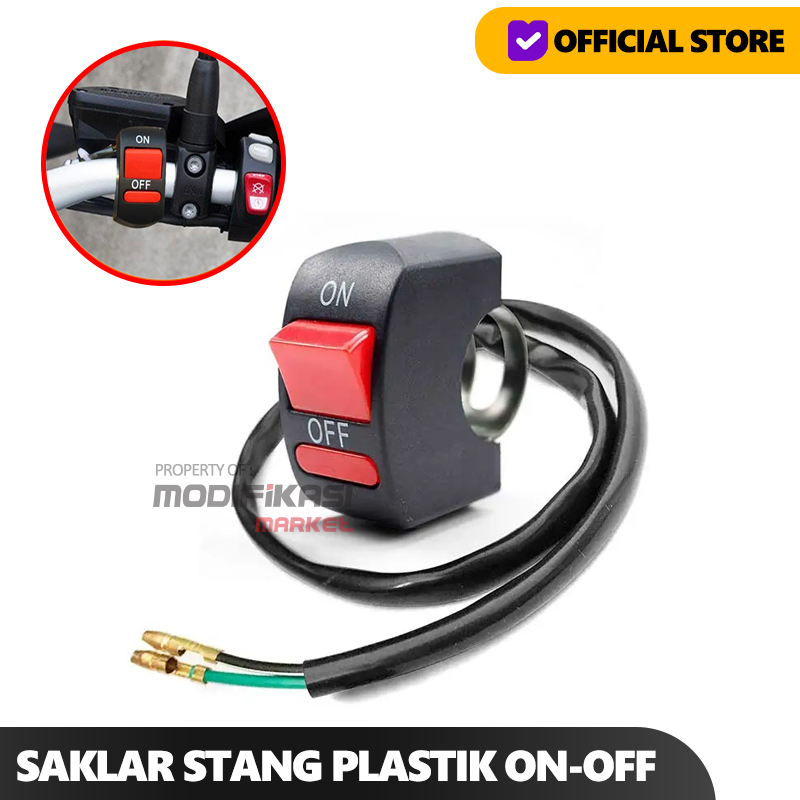 Jual Saklar Switch Stang Motor ON OFF Lampu Tembak Motor 2 Kabel 1 Mode