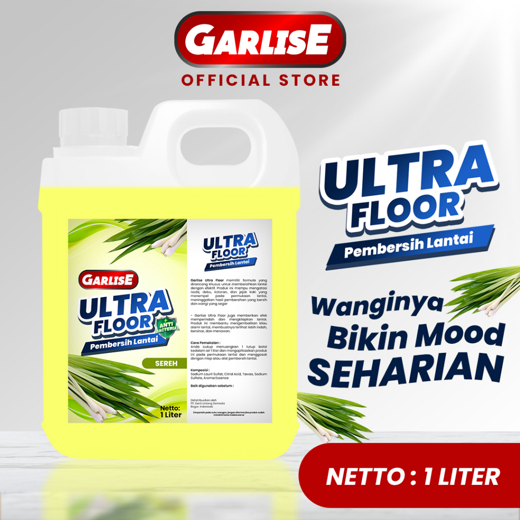 Jual GARLISE ULTRA FLOOR AROMA SEREH 1 LITER PEMBERSIH LANTAI