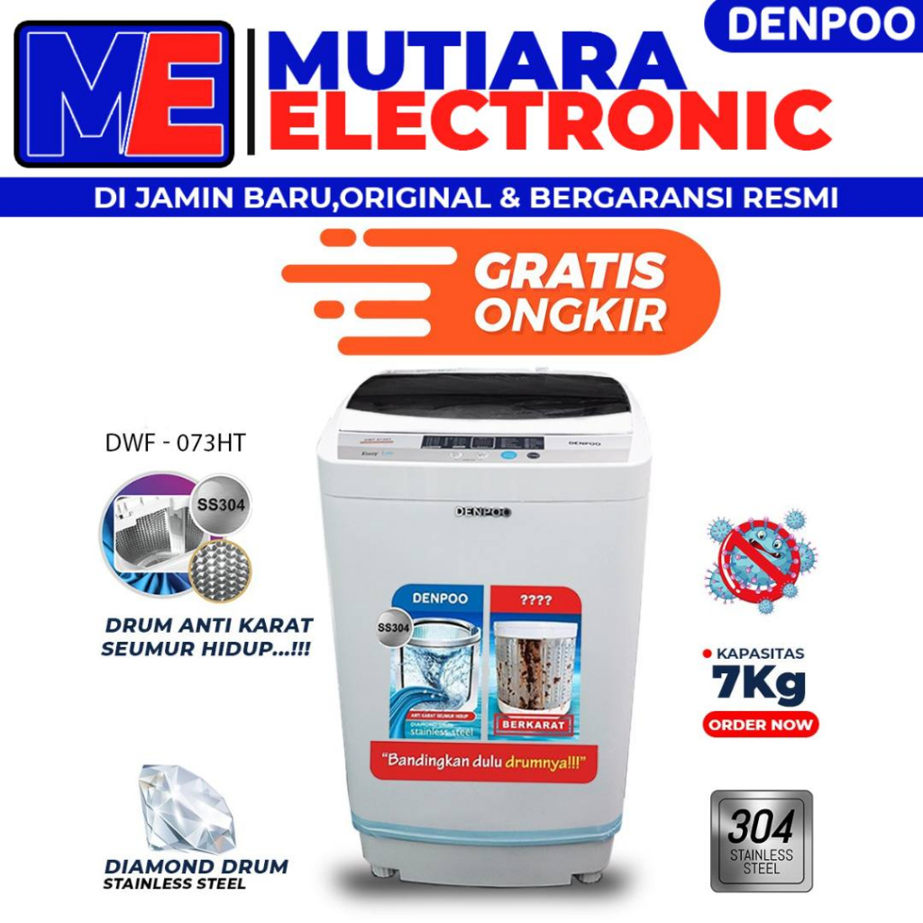 Jual Mesin Cuci Tabung Denpoo Dwf Ht Top Loading Kg Shopee