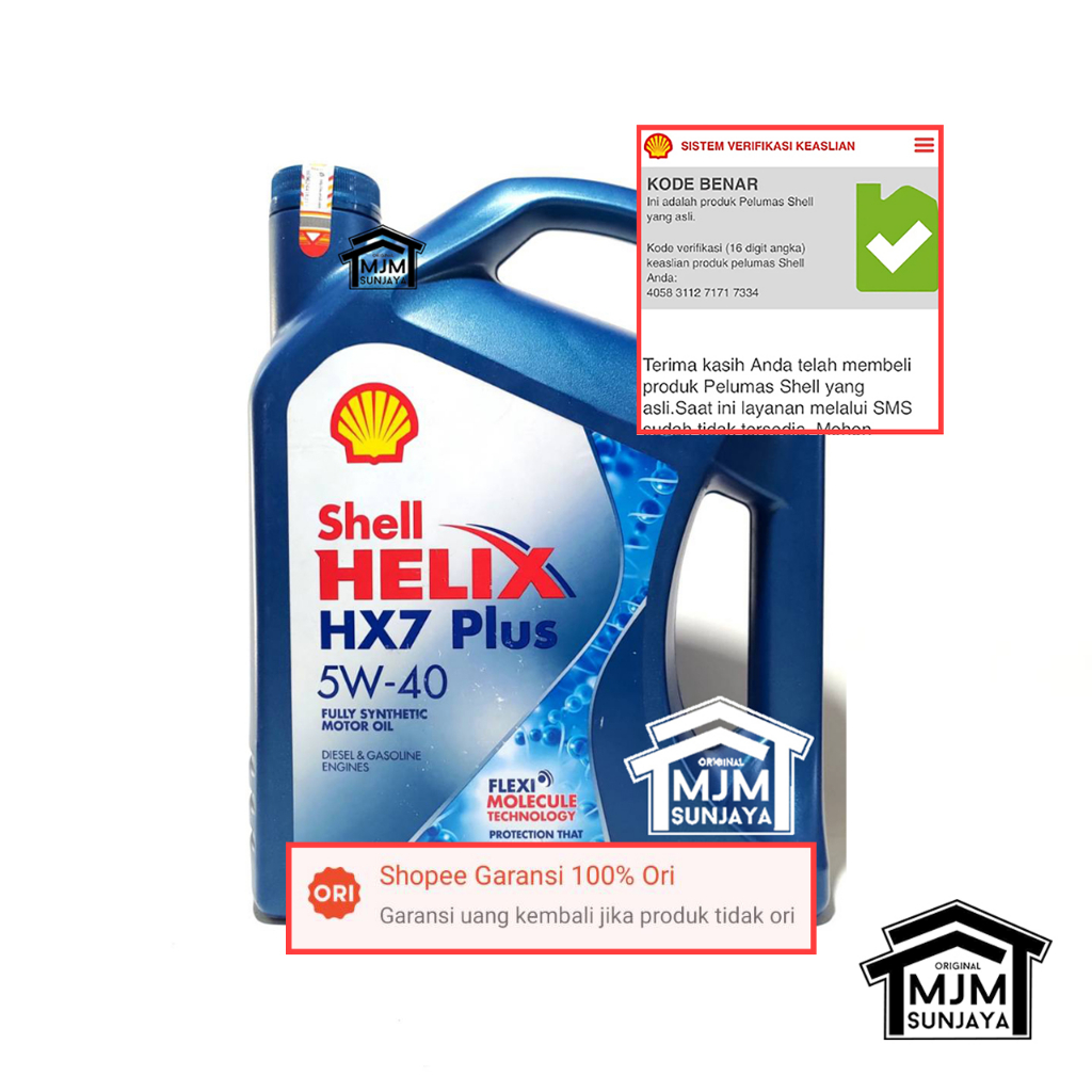 Jual Oli Mesin Shell Helix HX7 PLUS SAE 5W 40 4 Liter Bensin Galon HX 7