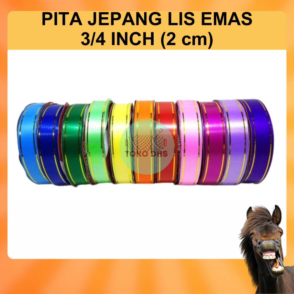 Jual Pita Kado Plastik List Mas Inch Cm Pita Jepang Shopee