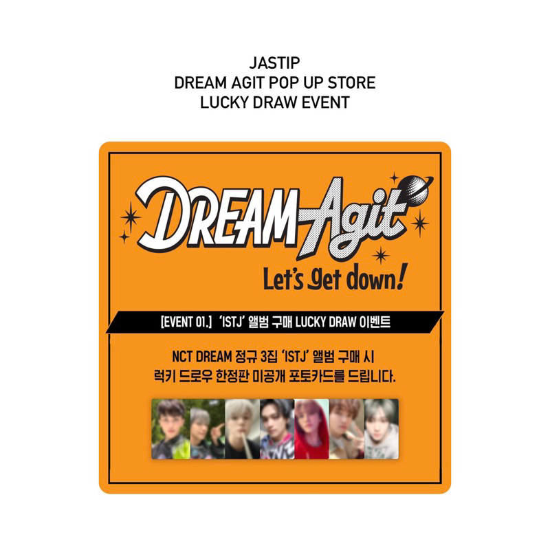 Jual PO NCT Dream ISTJ DREAM Agit Lets Get Down Pop Up Store Lucky