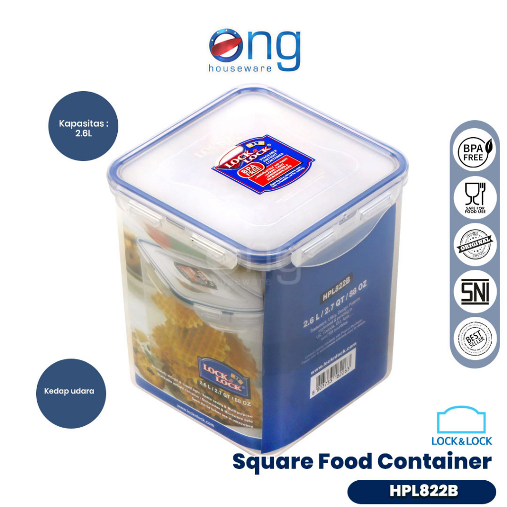 Jual Locknlock Kotak Tempat Makanan Square Tall Food Container L