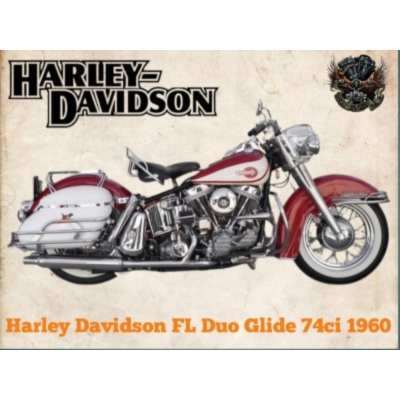 Jual Poster Motor Harley Avidson Klasik 1960 Hiasan Dinding Dan