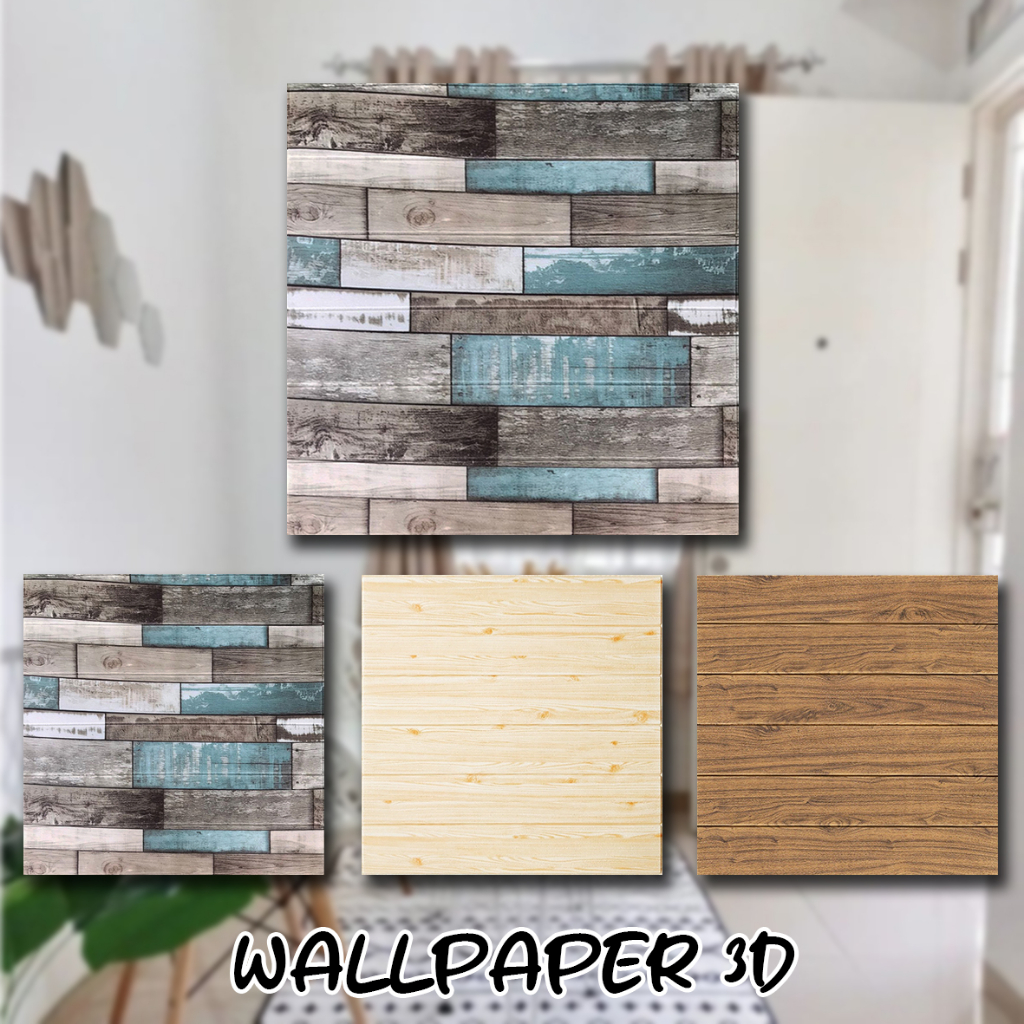 Jual Wallpaper Dinding D Busa Foam Tebal Motif Serat Kayu Dekorasi