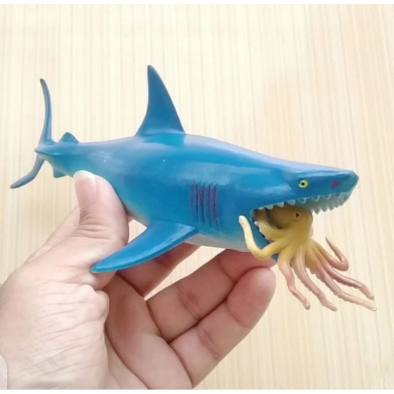 Jual Paket Mainan Figure Hewan Gurita Ikan Hiu Megalodon Toys