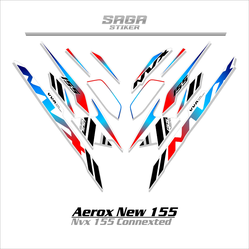 Jual STRIPING AEROX 155 CONNECTED DASAR HITAM AEROX NEW VARIASI 6 NVX