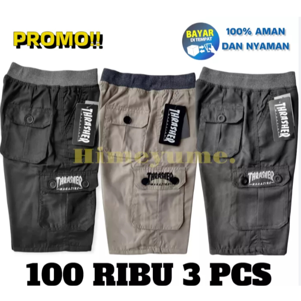 Jual PROMO 100RIBU DAPAT 3 YANG LAGI HITS Celana Cargo Pendek Pria Army