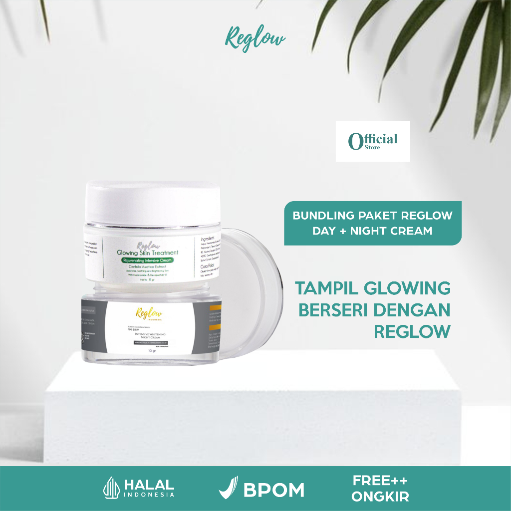 Jual Reglow Skincare Paket Intensive Krim Siang Malam Pemutih Wajah