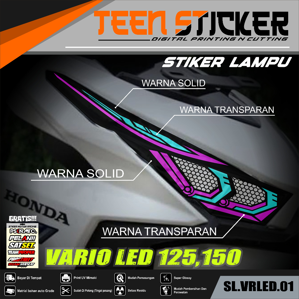 Jual Stiker Variasi Lampu Alis Motor Vario Led Kekinian Tn Free