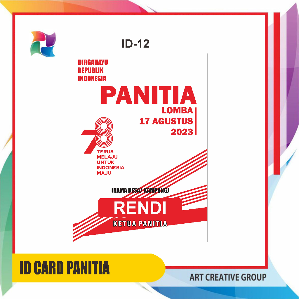 Jual Tanada Pengenal Panitia Name Tag Panitia Agustusan Name Tag