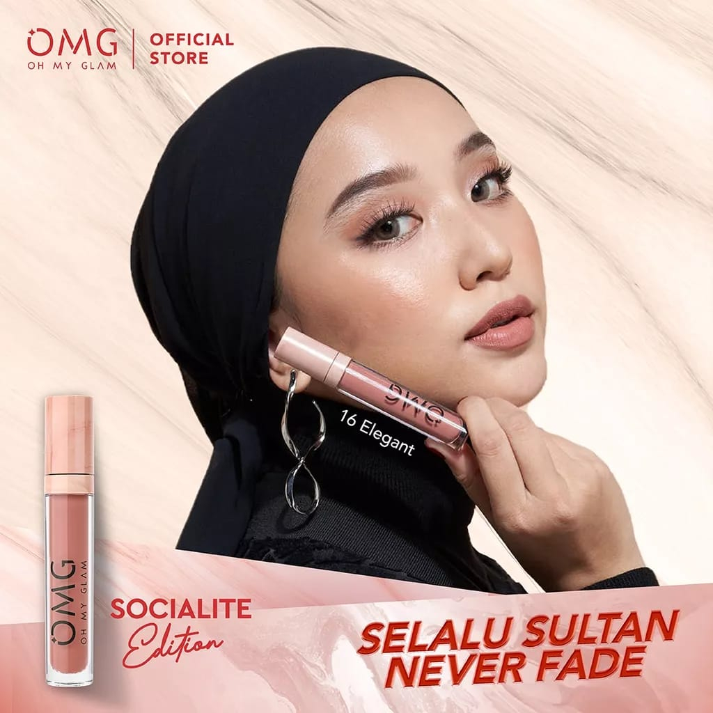 Jual OMG Oh My Glam Matte Kiss Lip Cream Socialite Edition Lipstik